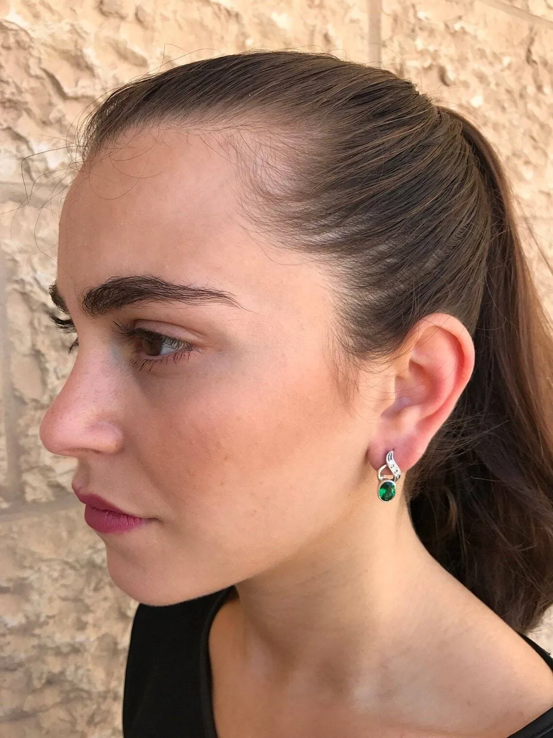 Amethyst Vintage Earrings - Natural Amethyst Earrings - Purple Gemstone Earrings