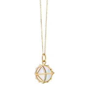 Mini Mother of Pearl Apollo 18K Gold Charm Necklace - Strength