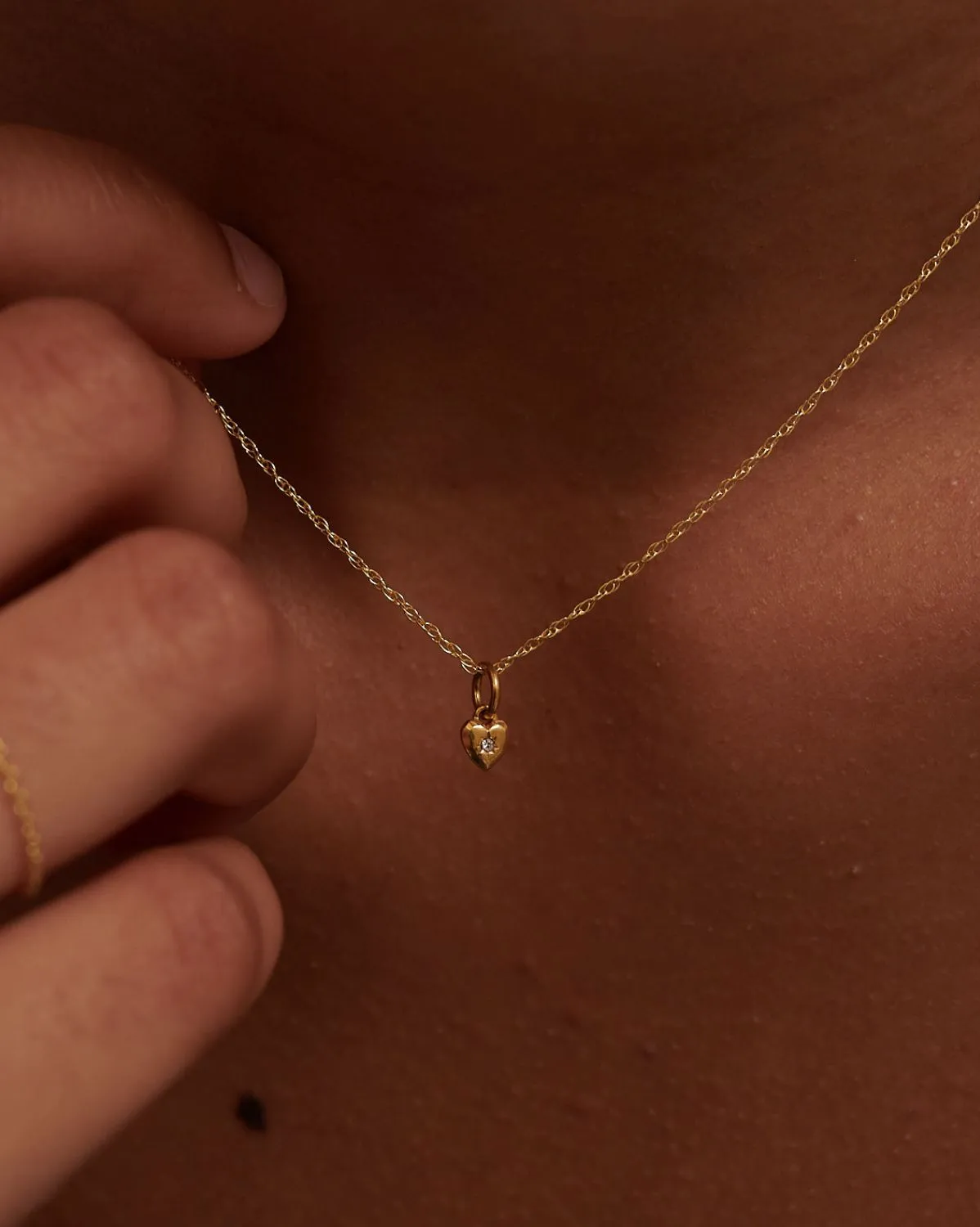Solid Gold Mini Heart Charm